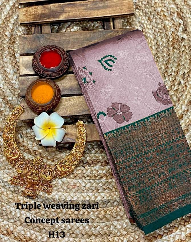 Tissue Triple Weave 1 Silk Saree Catalog